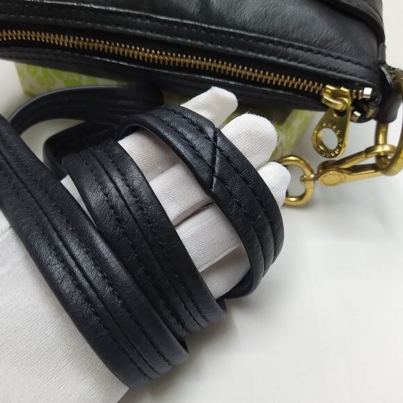 Marc by Marc Jacobs Black Leather Double Turnlock Pockets Zipper Crossbody Bag - Picture 3 of 16